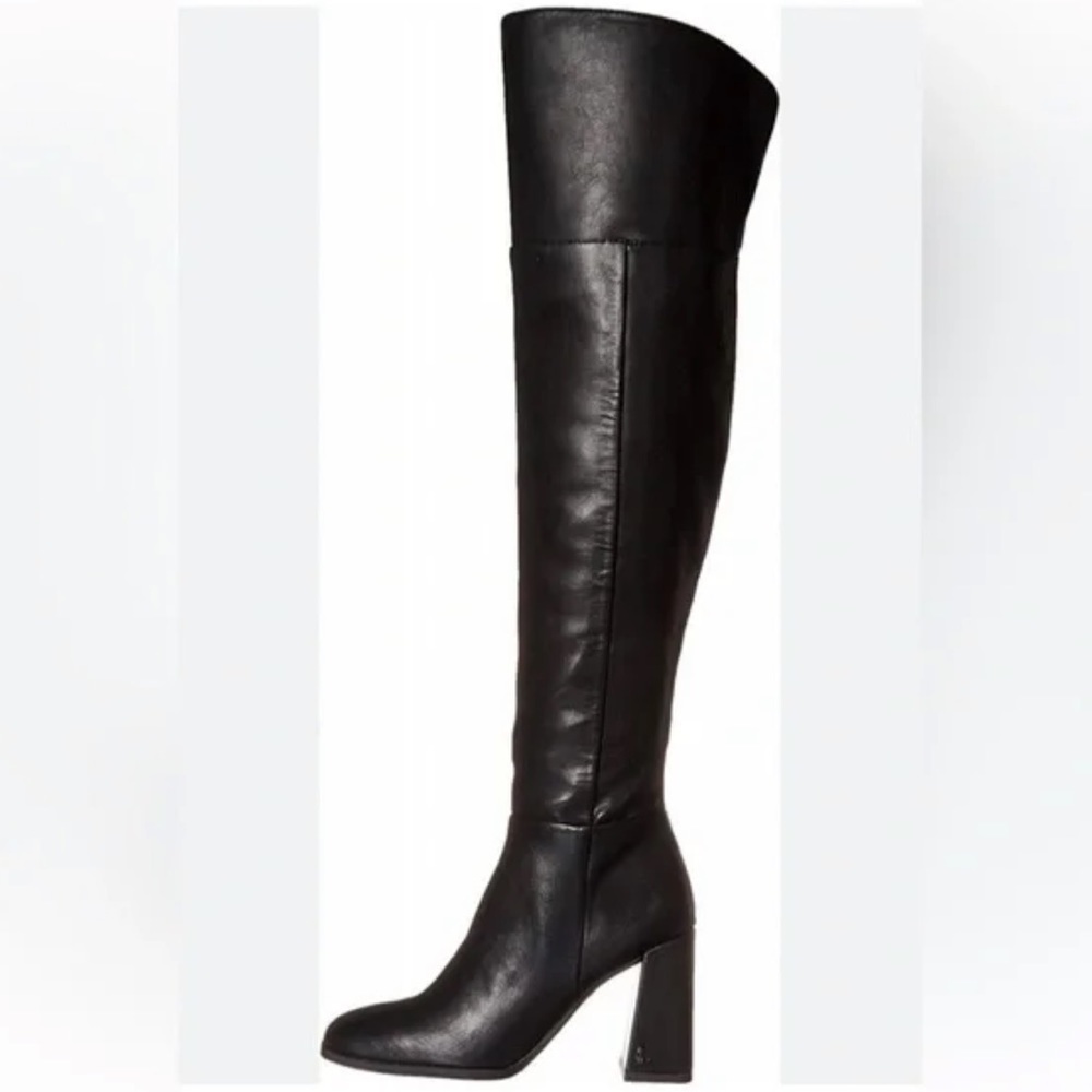 Circus by Sam Edelman Pamela Knee High Black Leather Heeled Boots